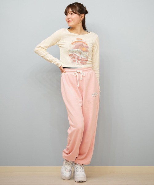 BILLABONG(ビラボン)の「BILLABONG/ビラボン ロンT ショート丈 BF014-058(Tシャツ/カットソー・レディース・スミクロ/オフホワイト・L/M)」の6枚目の写真