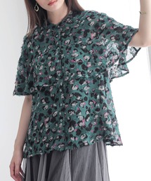 n'OrLABEL | 『カットジャカードプリントフレア袖ブラウス』(シャツ/ブラウス)