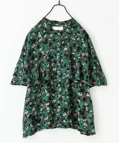 n'OrLABEL（ノアールレーベル）の「『カットジャカードプリントフレア袖ブラウス』（シャツ/ブラウス・レディース・ベージュ/グリーン/ブラック・1/2）」の16枚目の写真