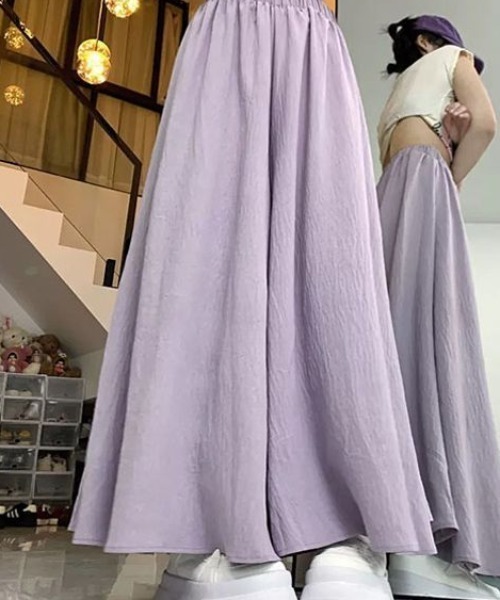 cammie(キャミー)の「しわ加工スカート見えフレアパンツ(その他パンツ・レディース・ラベンダー/ブラック/ホワイト・LARGE/MEDIUM)」の13枚目の写真