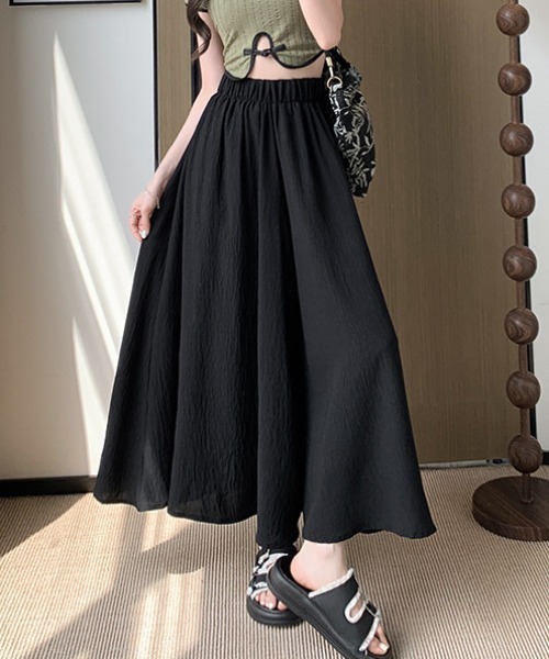 cammie(キャミー)の「しわ加工スカート見えフレアパンツ(その他パンツ・レディース・ラベンダー/ブラック/ホワイト・LARGE/MEDIUM)」の9枚目の写真