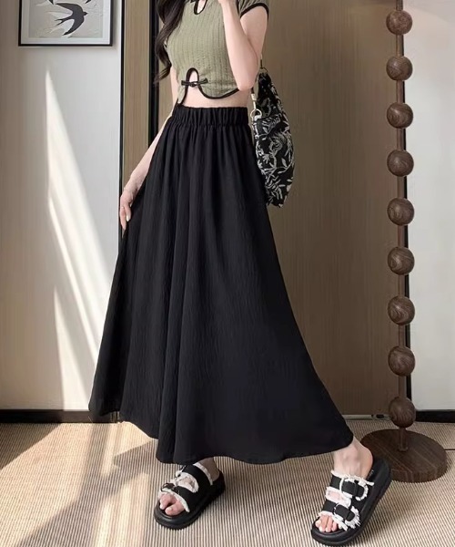 cammie(キャミー)の「しわ加工スカート見えフレアパンツ(その他パンツ・レディース・ラベンダー/ブラック/ホワイト・LARGE/MEDIUM)」の8枚目の写真