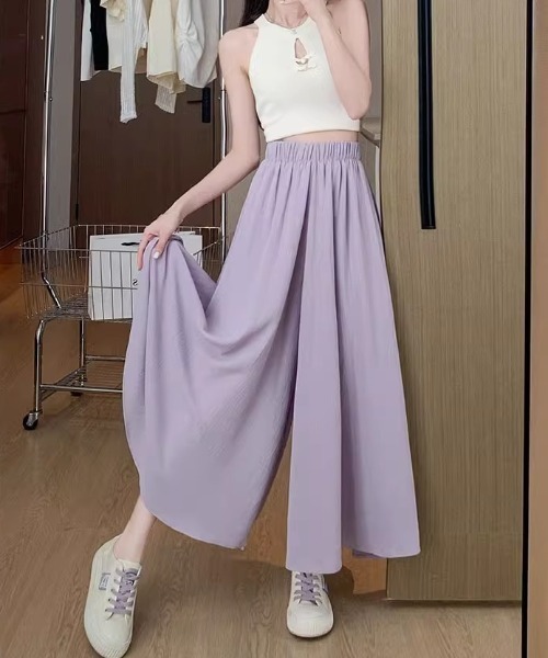 cammie(キャミー)の「しわ加工スカート見えフレアパンツ(その他パンツ・レディース・ラベンダー/ブラック/ホワイト・LARGE/MEDIUM)」の12枚目の写真