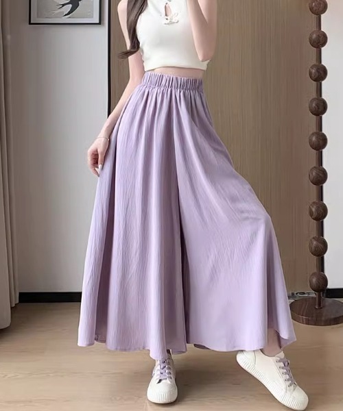 cammie(キャミー)の「しわ加工スカート見えフレアパンツ(その他パンツ・レディース・ラベンダー/ブラック/ホワイト・LARGE/MEDIUM)」の14枚目の写真