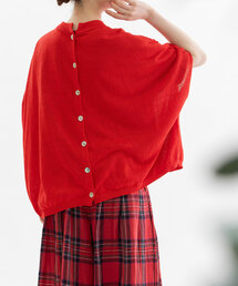 nop de nod | リネンレーヨン6分袖2wayポンチョニット(カーディガン/ボレロ)