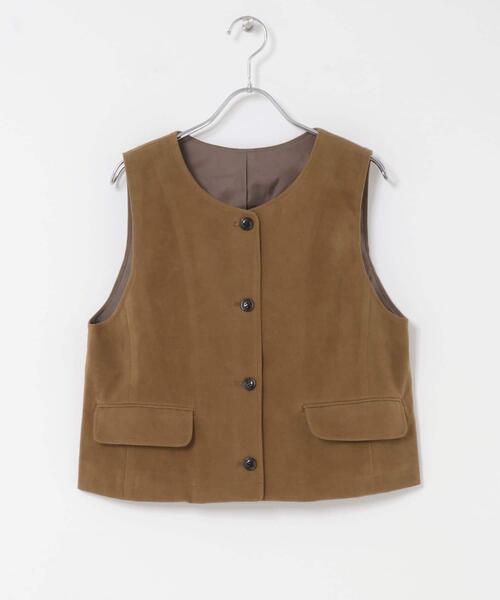 KBF（ケイビーエフ）の「ミニマルベスト（その他アウター・レディース・キャメル/ダークブラウン・ONE）」の9枚目の写真