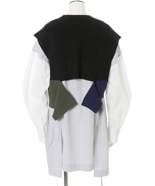 UN3D.（アンスリード）の「UN3D./アンスリード/KNIT VEST DOCKING SHIRT/ニットベストドッキングシャツ（シャツ/ブラウス・レディース・グレー/その他・36）」の5枚目の写真