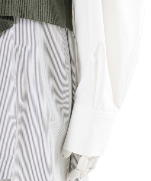 UN3D.（アンスリード）の「UN3D./アンスリード/KNIT VEST DOCKING SHIRT/ニットベストドッキングシャツ（シャツ/ブラウス・レディース・グレー/その他・36）」の8枚目の写真