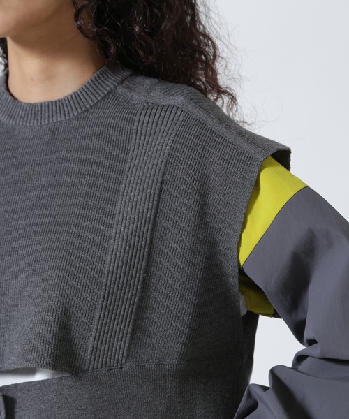UN3D.（アンスリード）の「UN3D./アンスリード/KNIT VEST DOCKING SHIRT/ニットベストドッキングシャツ（シャツ/ブラウス・レディース・グレー/その他・36）」の13枚目の写真