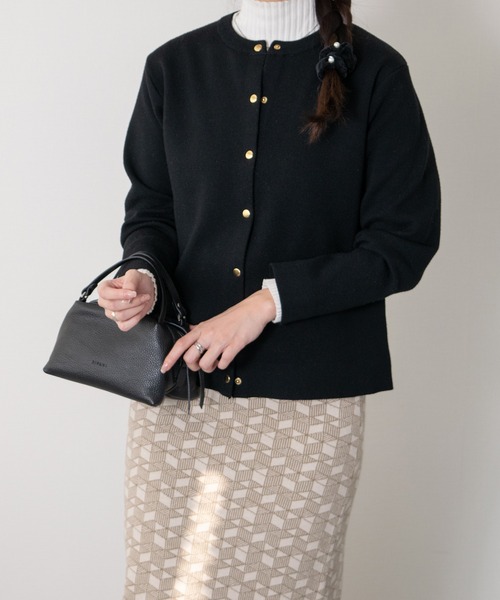 RIPANI(リパーニ)の「【RIPANI】ボックスシルエットレザーハンドバッグ(Q56521)(ハンドバッグ・レディース・ダークグレー/ブラック・ALL)」の13枚目の写真