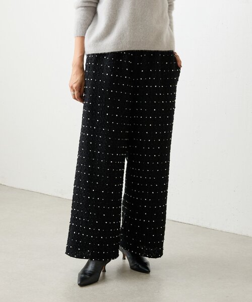 BEARDSLEY(ビアズリー)の「つぶつぶツイードウエストリブパンツ(その他パンツ・レディース・ブラック・0/1/2)」の2枚目の写真