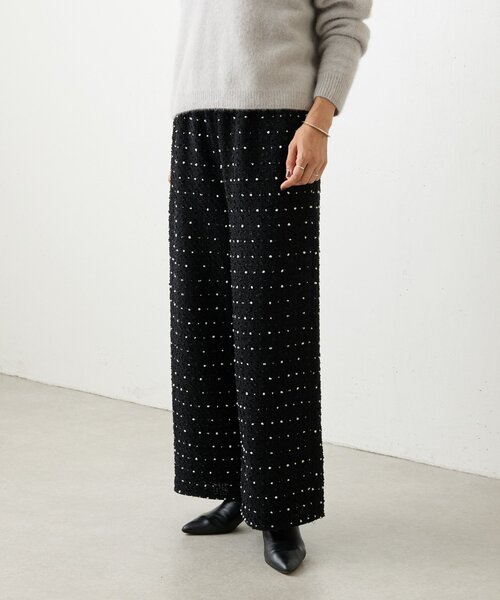 BEARDSLEY(ビアズリー)の「つぶつぶツイードウエストリブパンツ(その他パンツ・レディース・ブラック・0/1/2)」の3枚目の写真