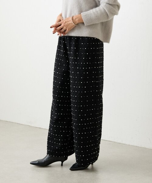 BEARDSLEY(ビアズリー)の「つぶつぶツイードウエストリブパンツ(その他パンツ・レディース・ブラック・0/1/2)」の4枚目の写真