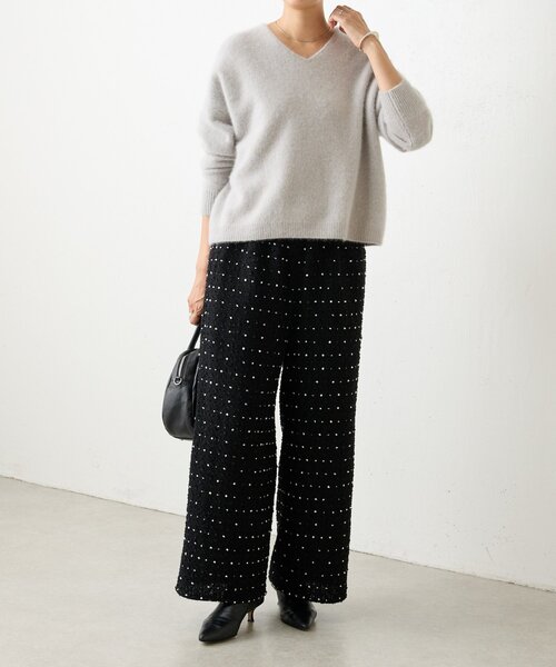 BEARDSLEY(ビアズリー)の「つぶつぶツイードウエストリブパンツ(その他パンツ・レディース・ブラック・0/1/2)」の7枚目の写真