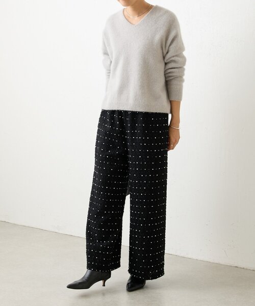 BEARDSLEY(ビアズリー)の「つぶつぶツイードウエストリブパンツ(その他パンツ・レディース・ブラック・0/1/2)」の8枚目の写真