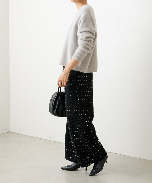 BEARDSLEY(ビアズリー)の「つぶつぶツイードウエストリブパンツ(その他パンツ・レディース・ブラック・0/1/2)」の9枚目の写真