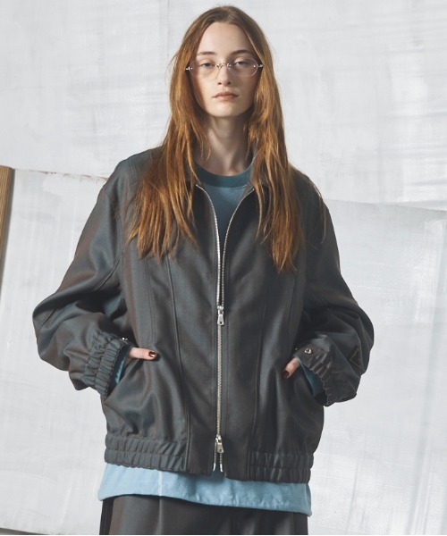 MAISON SPECIAL(メゾンスペシャル)の「《UNISEX》4 Colors Chambray Washable Wool Prime-Over Blouson/4色シャンブレーウォッシャブルウールプライムオーバーブルゾン【MAISON SPECIAL/メゾンスペシャル】(ブルゾン・メンズ・ブルー/グレー/ブラック/ライトブルー/ダークブラック/サックスブルー/チャコールグレー・0/1/2)」の1枚目の写真
