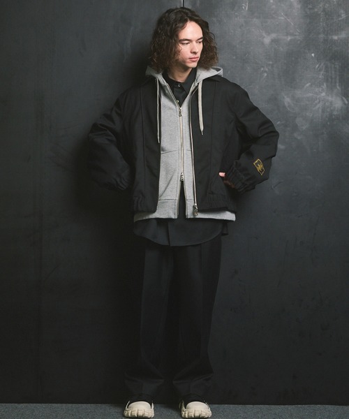 UNISEX》4 Colors Chambray Washable Wool Prime-Over Blouson/4色