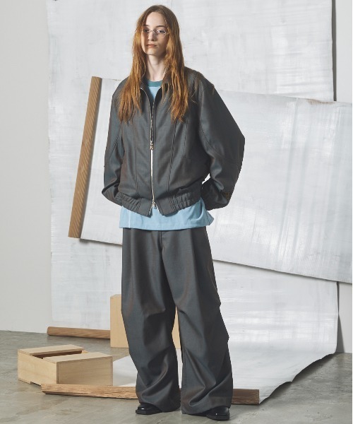 MAISON SPECIAL(メゾンスペシャル)の「《UNISEX》4 Colors Chambray Washable Wool Prime-Over Blouson/4色シャンブレーウォッシャブルウールプライムオーバーブルゾン【MAISON SPECIAL/メゾンスペシャル】(ブルゾン・メンズ・ブルー/グレー/ブラック/ライトブルー/ダークブラック/サックスブルー/チャコールグレー・0/1/2)」の8枚目の写真