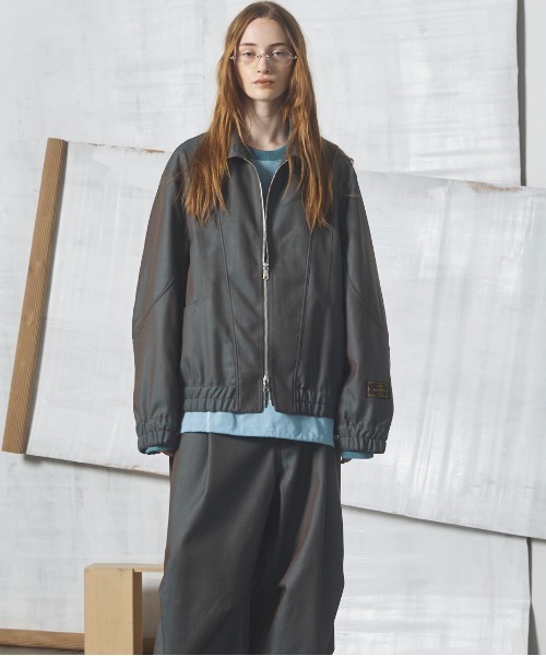 MAISON SPECIAL(メゾンスペシャル)の「《UNISEX》4 Colors Chambray Washable Wool Prime-Over Blouson/4色シャンブレーウォッシャブルウールプライムオーバーブルゾン【MAISON SPECIAL/メゾンスペシャル】(ブルゾン・メンズ・ブルー/グレー/ブラック/ライトブルー/ダークブラック/サックスブルー/チャコールグレー・0/1/2)」の14枚目の写真