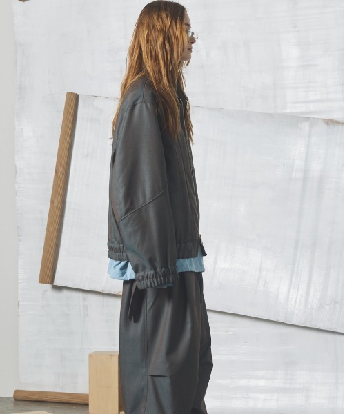 MAISON SPECIAL(メゾンスペシャル)の「《UNISEX》4 Colors Chambray Washable Wool Prime-Over Blouson/4色シャンブレーウォッシャブルウールプライムオーバーブルゾン【MAISON SPECIAL/メゾンスペシャル】(ブルゾン・メンズ・ブルー/グレー/ブラック/ライトブルー/ダークブラック/サックスブルー/チャコールグレー・0/1/2)」の15枚目の写真