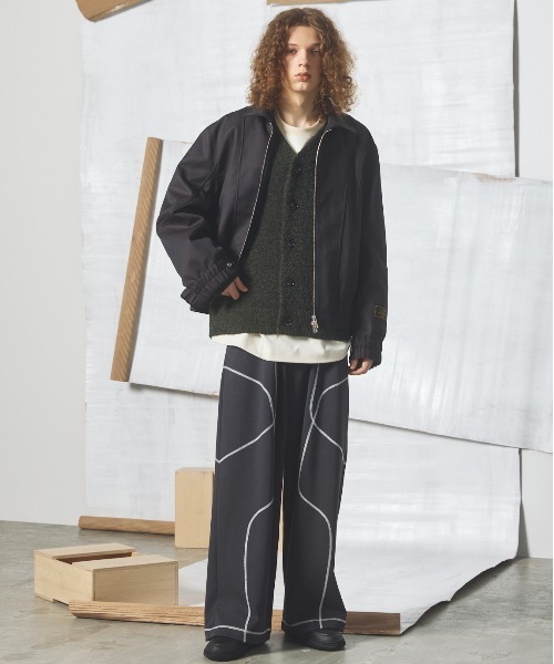 MAISON SPECIAL(メゾンスペシャル)の「《UNISEX》4 Colors Chambray Washable Wool Prime-Over Blouson/4色シャンブレーウォッシャブルウールプライムオーバーブルゾン【MAISON SPECIAL/メゾンスペシャル】(ブルゾン・メンズ・ブルー/グレー/ブラック/ライトブルー/ダークブラック/サックスブルー/チャコールグレー・0/1/2)」の9枚目の写真