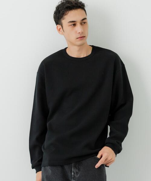 アパルトモン★ロングスリーブカットソー　ブラック新品 ワッフルロングスリーブTシャツ【綿100%】 (7742719-06) | OCEANS × A