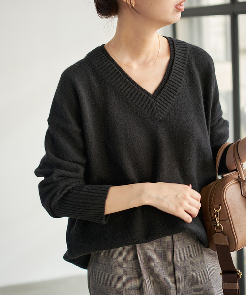 セール】ウールカシミヤ Vネックニット（ニット/セーター）｜Spick