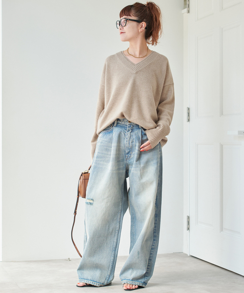 セール】ウールカシミヤ Vネックニット（ニット/セーター）｜Spick