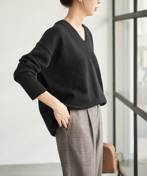 セール】ウールカシミヤ Vネックニット（ニット/セーター）｜Spick