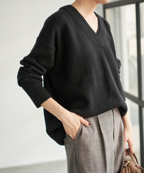 セール】ウールカシミヤ Vネックニット（ニット/セーター）｜Spick