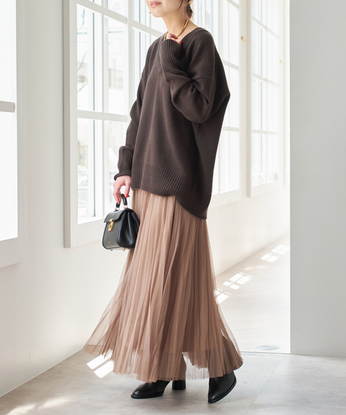 Spick & Span（スピックアンドスパン）の「ウールカシミヤ Vネックニット（ニット/セーター・レディース・ブラック/ブラウン/ベージュ・FREE）」の18枚目の写真