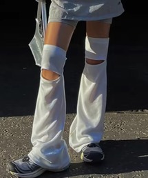 BARELY BLUE（ベアリーブルー）の「【 BARELY BLUE / ベアリーブルー 】 カット アウト フレア レッグウォーマー（レッグウォーマー）」