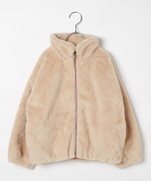 BAYFLOW（ベイフロー）の「[ふわふわフェイクファー♪]ファーブルゾン(KIDS)（ブルゾン・キッズ・チャコール/ベージュ/パープル・110cm/120cm/130cm/140cm/150cm）」の5枚目の写真
