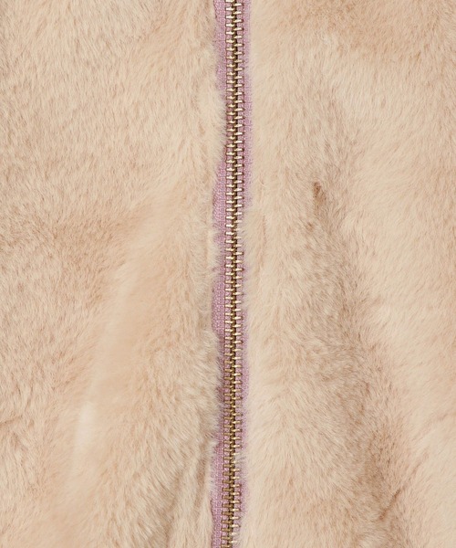 BAYFLOW（ベイフロー）の「[ふわふわフェイクファー♪]ファーブルゾン(KIDS)（ブルゾン・キッズ・チャコール/ベージュ/パープル・110cm/120cm/130cm/140cm/150cm）」の7枚目の写真