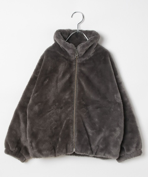 BAYFLOW（ベイフロー）の「[ふわふわフェイクファー♪]ファーブルゾン(KIDS)（ブルゾン・キッズ・チャコール/ベージュ/パープル・110cm/120cm/130cm/140cm/150cm）」の15枚目の写真