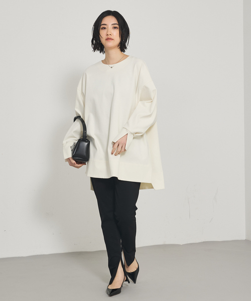 qualite（カリテ）の「ツイルダンボールプルオーバー/秋服/冬服/オフィスカジュアル/体系カバー（スウェット・レディース・ブラック/ベージュ/オフホワイト・フリー）」の13枚目の写真