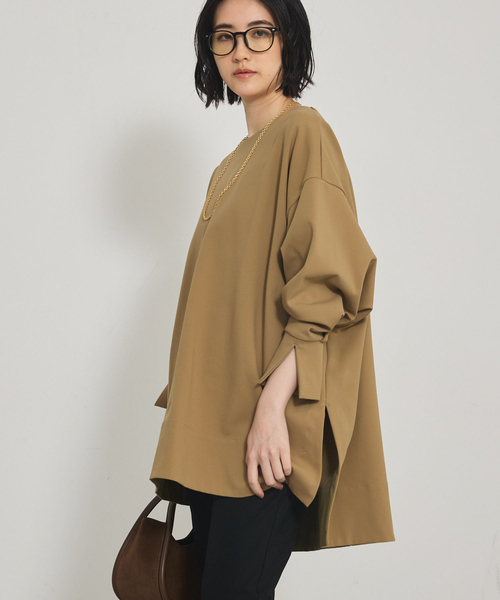 qualite（カリテ）の「ツイルダンボールプルオーバー/秋服/冬服/オフィスカジュアル/体系カバー（スウェット・レディース・ブラック/ベージュ/オフホワイト・フリー）」の16枚目の写真