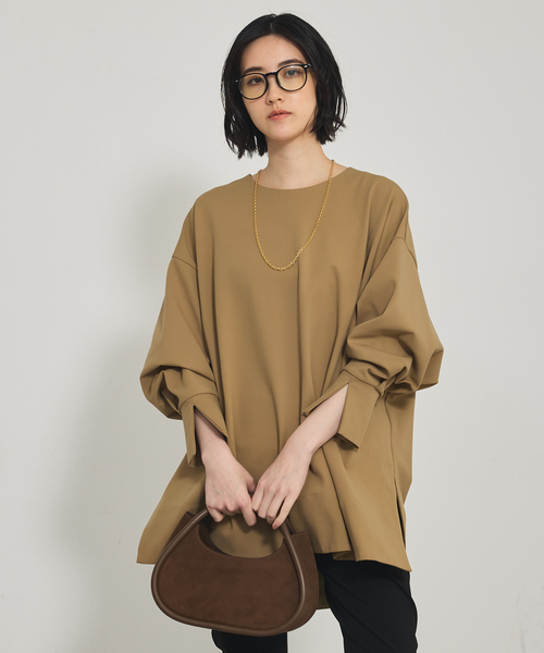 qualite（カリテ）の「ツイルダンボールプルオーバー/秋服/冬服/オフィスカジュアル/体系カバー（スウェット・レディース・ブラック/ベージュ/オフホワイト・フリー）」の17枚目の写真