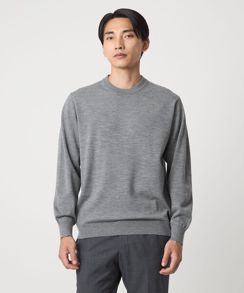 Super 120's ハイゲージ クルーネック ニット（ニット/セーター