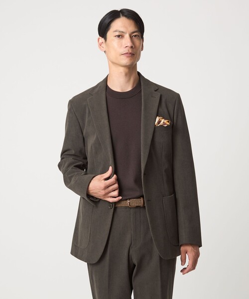 green label relaxing(グリーンレーベルリラクシング)の「Super 120's ハイゲージ クルーネック ニット(ニット/セーター・メンズ・ブラック/ダークブラウン/パープル/グレー・S/M/L/XL)」の6枚目の写真