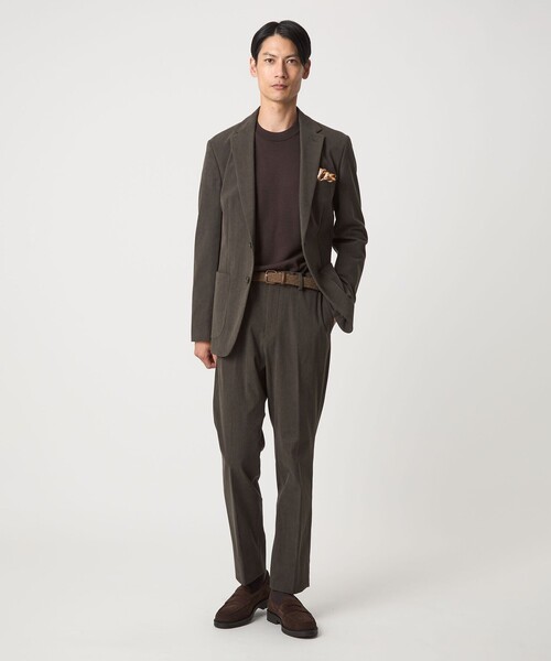 green label relaxing(グリーンレーベルリラクシング)の「Super 120's ハイゲージ クルーネック ニット(ニット/セーター・メンズ・ブラック/ダークブラウン/パープル/グレー・S/M/L/XL)」の7枚目の写真