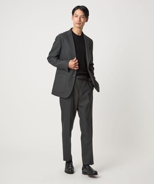 green label relaxing(グリーンレーベルリラクシング)の「Super 120's ハイゲージ クルーネック ニット(ニット/セーター・メンズ・ブラック/ダークブラウン/パープル/グレー・S/M/L/XL)」の10枚目の写真