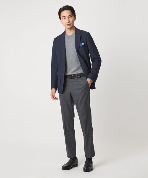 green label relaxing(グリーンレーベルリラクシング)の「Super 120's ハイゲージ クルーネック ニット(ニット/セーター・メンズ・ブラック/ダークブラウン/パープル/グレー・S/M/L/XL)」の13枚目の写真