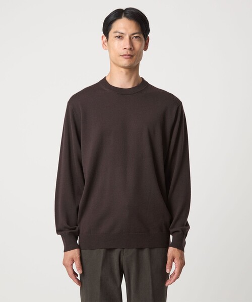 Super 120's ハイゲージ クルーネック ニット（ニット/セーター