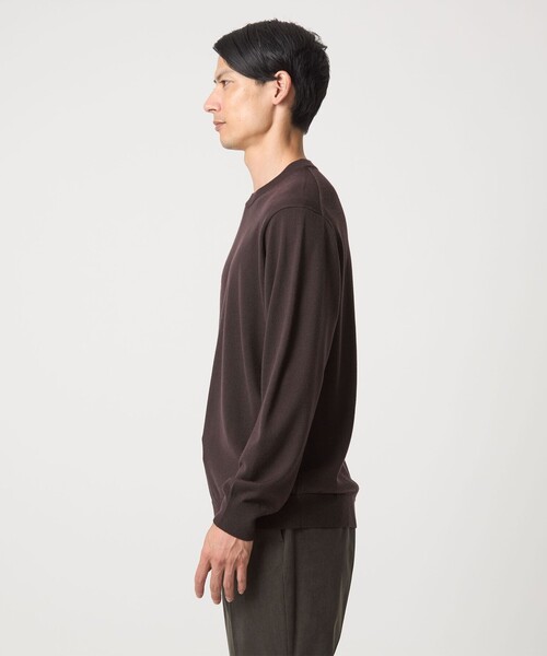 green label relaxing(グリーンレーベルリラクシング)の「Super 120's ハイゲージ クルーネック ニット(ニット/セーター・メンズ・ブラック/ダークブラウン/パープル/グレー・S/M/L/XL)」の18枚目の写真