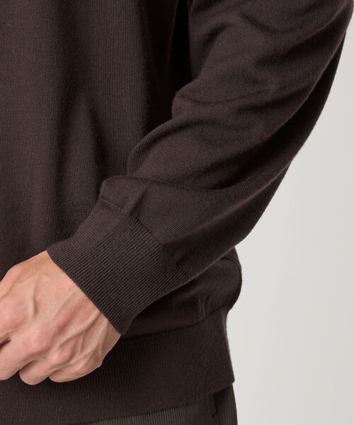 green label relaxing(グリーンレーベルリラクシング)の「Super 120's ハイゲージ クルーネック ニット(ニット/セーター・メンズ・ブラック/ダークブラウン/パープル/グレー・S/M/L/XL)」の21枚目の写真