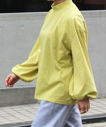 【yield selct】モックネックボリュームスリーブロングスリーブTシャツ