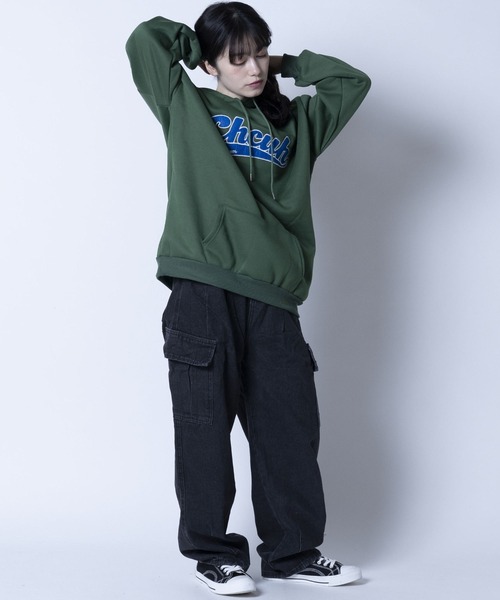 ARCADE（アーケード）の「韓国風 春服 オーバーサイズ カレッジロゴ フーディー スウェット パーカー -ARCADE Limited Line-（パーカー・レディース・グレー/グリーン/イエロー・FREE）」の8枚目の写真