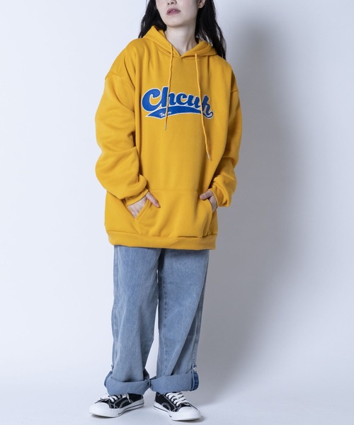 ARCADE（アーケード）の「韓国風 春服 オーバーサイズ カレッジロゴ フーディー スウェット パーカー -ARCADE Limited Line-（パーカー・レディース・グレー/グリーン/イエロー・FREE）」の13枚目の写真